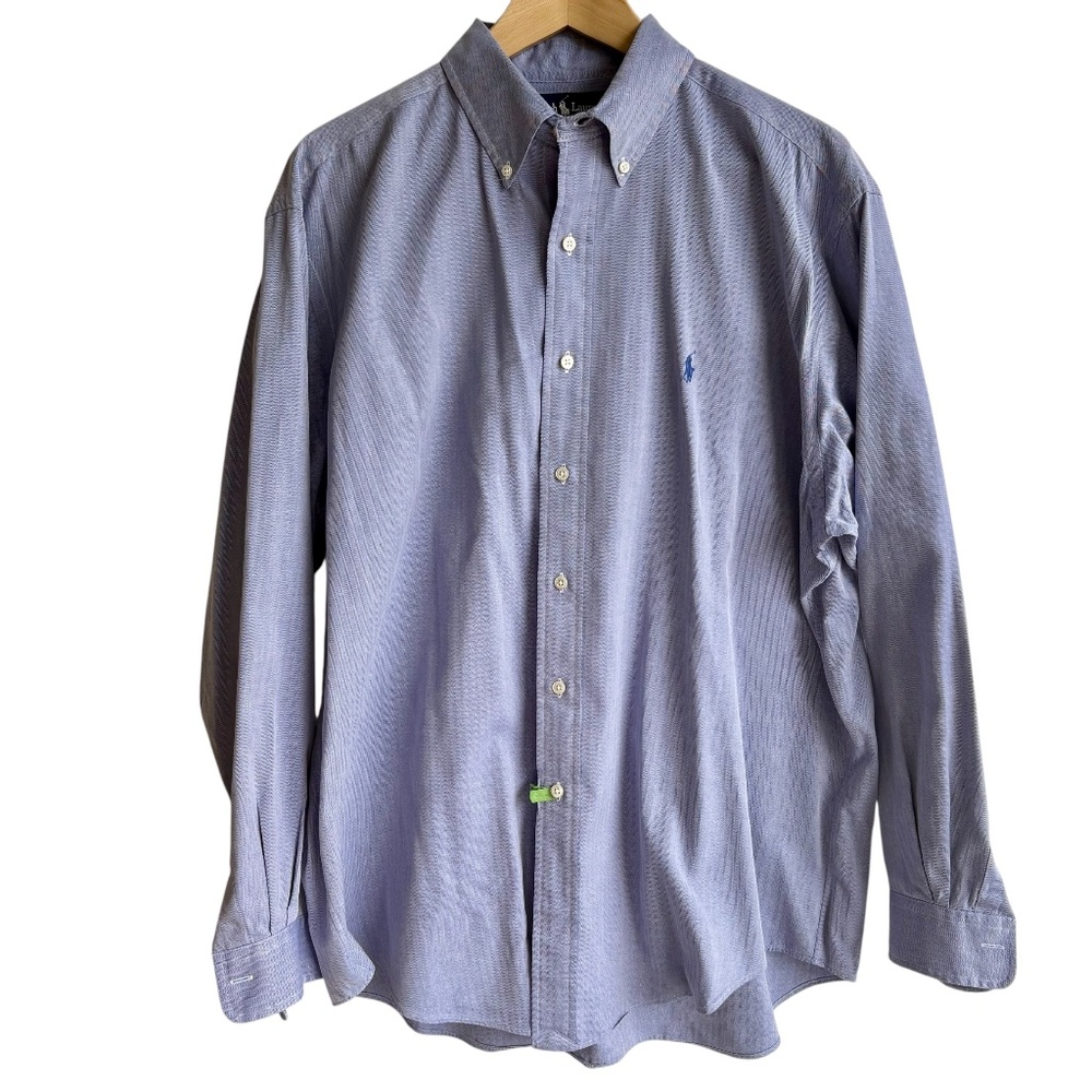 Vintage Polo Ralph Lauren Oxford‎ Shirt Men's Size 16.5-34/35 Blue Yarmouth